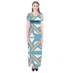 Abstract geometric design    Short Sleeve Maxi Dress