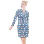 Abstract geometric design    Button Long Sleeve Dress