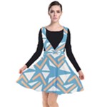 Abstract geometric design    Plunge Pinafore Dress