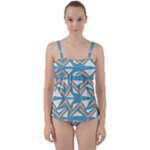 Abstract geometric design    Twist Front Tankini Set