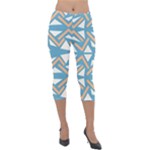 Abstract geometric design    Lightweight Velour Capri Leggings 