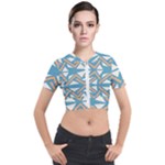 Abstract geometric design    Short Sleeve Cropped Jacket