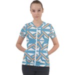 Abstract geometric design    Short Sleeve Zip Up Jacket