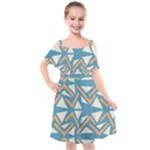 Abstract geometric design    Kids  Cut Out Shoulders Chiffon Dress
