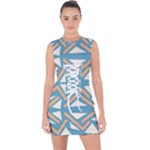 Abstract geometric design    Lace Up Front Bodycon Dress