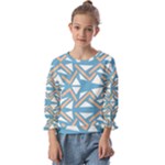 Abstract geometric design    Kids  Cuff Sleeve Top