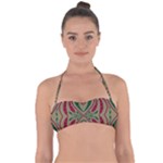 Folk flowers print Floral pattern Ethnic art Halter Bandeau Bikini Top