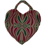 Folk flowers print Floral pattern Ethnic art Giant Heart Shaped Tote
