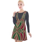 Folk flowers print Floral pattern Ethnic art Plunge Pinafore Velour Dress