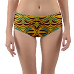 Folk flowers print Floral pattern Ethnic art Reversible Mid-Waist Bikini Bottoms