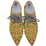 Folk flowers print Floral pattern Ethnic art Pointed Oxford Shoes