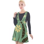 Folk flowers print Floral pattern Ethnic art Plunge Pinafore Velour Dress