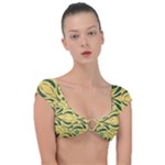 Folk flowers print Floral pattern Ethnic art Cap Sleeve Ring Bikini Top