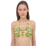 Folk flowers print Floral pattern Ethnic art Cage Up Bikini Top