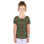 Artworks Pattern Leather Lady In Gold And Flowers Kids  One Piece Tee