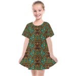 Artworks Pattern Leather Lady In Gold And Flowers Kids  Smock Dress