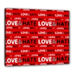 Love And Hate Typographic Design Pattern Canvas 24  x 20  (Stretched)