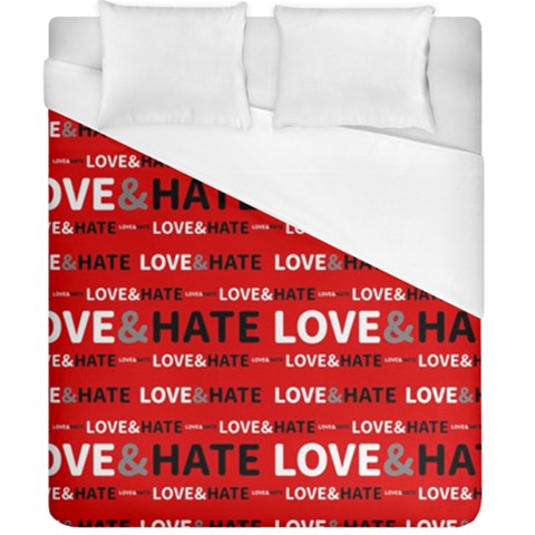 Love And Hate Typographic Design Pattern Duvet Cover (California King Size) from ArtsNow.com