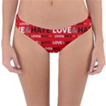 Love And Hate Typographic Design Pattern Reversible Hipster Bikini Bottoms
