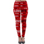 Love And Hate Typographic Design Pattern Lightweight Velour Leggings