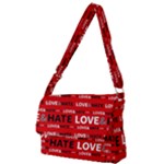 Love And Hate Typographic Design Pattern Full Print Messenger Bag (S)