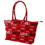 Love And Hate Typographic Design Pattern Canvas Shoulder Bag