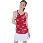 Love And Hate Typographic Design Pattern Racer Back Mesh Tank Top