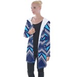 Abstract pattern geometric backgrounds  Longline Hooded Cardigan