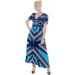 Abstract pattern geometric backgrounds  Button Up Short Sleeve Maxi Dress