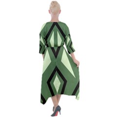 Quarter Sleeve Wrap Front Maxi Dress 
