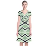 Abstract pattern geometric backgrounds Short Sleeve Front Wrap Dress