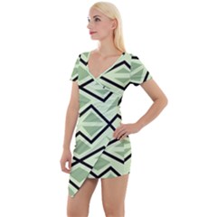 Short Sleeve Asymmetric Mini Dress 