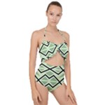 Abstract pattern geometric backgrounds Scallop Top Cut Out Swimsuit
