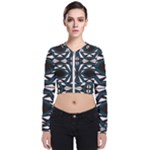 Abstract pattern geometric backgrounds Long Sleeve Zip Up Bomber Jacket