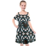 Abstract pattern geometric backgrounds Kids  Cut Out Shoulders Chiffon Dress