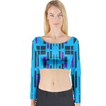 Abstract pattern geometric backgrounds Long Sleeve Crop Top