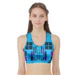Abstract pattern geometric backgrounds Sports Bra with Border