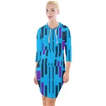 Abstract pattern geometric backgrounds Quarter Sleeve Hood Bodycon Dress