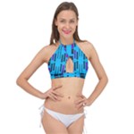 Abstract pattern geometric backgrounds Cross Front Halter Bikini Top