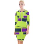 Abstract pattern geometric backgrounds Quarter Sleeve Hood Bodycon Dress