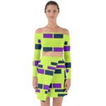 Abstract pattern geometric backgrounds Off Shoulder Top with Skirt Set