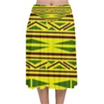 Abstract pattern geometric backgrounds Velvet Flared Midi Skirt