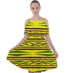 Abstract pattern geometric backgrounds Cut Out Shoulders Chiffon Dress
