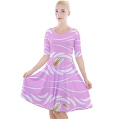 Quarter Sleeve A-Line Dress 