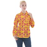 Folk flowers print Floral pattern Ethnic art Women s Long Sleeve Pocket Shirt
