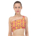 Folk flowers print Floral pattern Ethnic art Spliced Up Bikini Top 