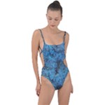 Abstract Surface Texture Background Tie Strap One Piece Swimsuit