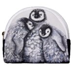 Penguin Trio Horseshoe Style Canvas Pouch