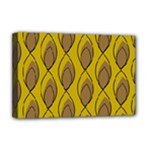 Yellow Brown Minimalist Leaves Deluxe Canvas 18  x 12  (Stretched)