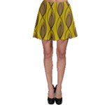 Yellow Brown Minimalist Leaves Skater Skirt